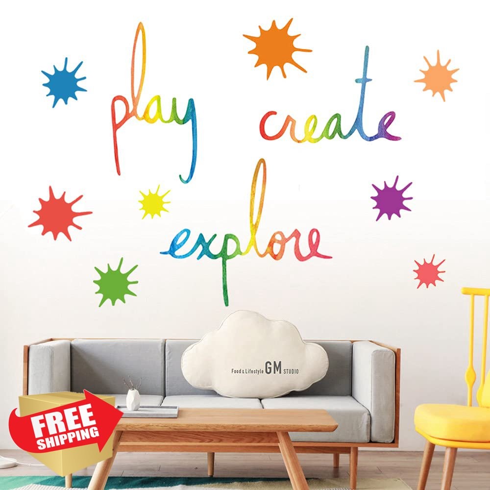 SUPANT Wall Decor Quotes Play Create Explore