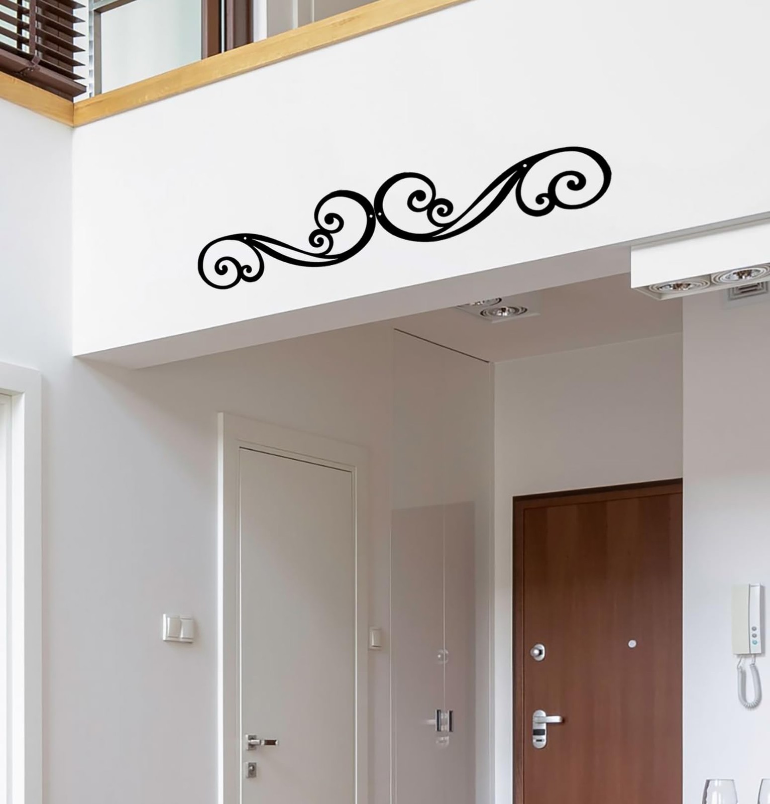Metal Scroll Wall Art Decor Rustic Iron Wall Scroll Decorations Pair Scroll for