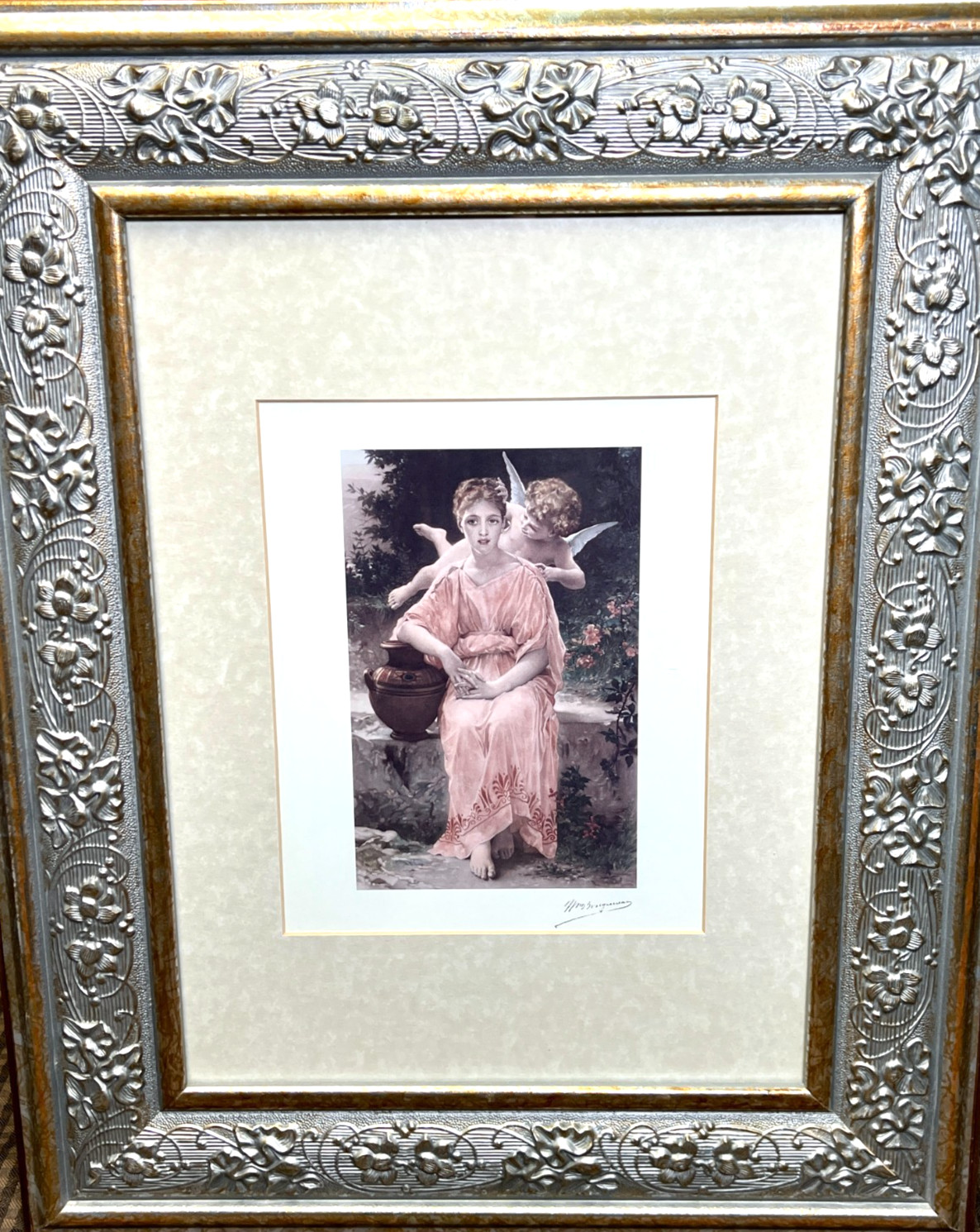 Angel 22″ x 17″ Wood Framed Art Print William Adolphe Bouguereau Wall Hanging