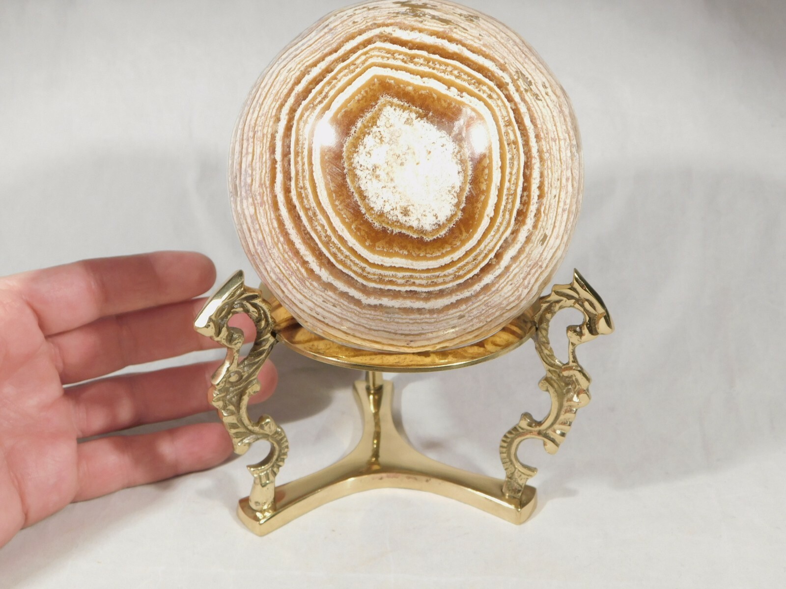 SPHERE Display Stand Large Size Dragon Design Solid Brass