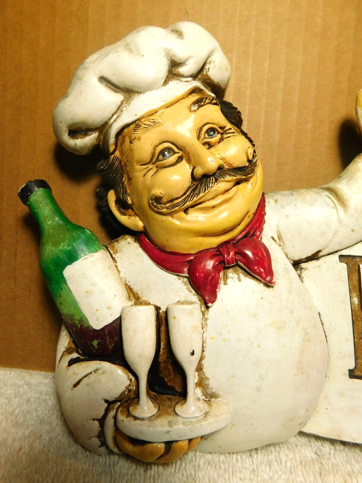 Fat Chef~Bon Appetit Ceramic French Chef Kitchen Sign