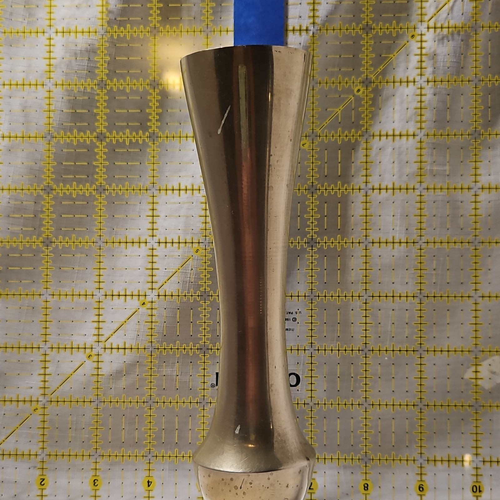 Vintage Brass Gold Bud Vase, Trumpet Shape Flared Top Decorative Free Standing