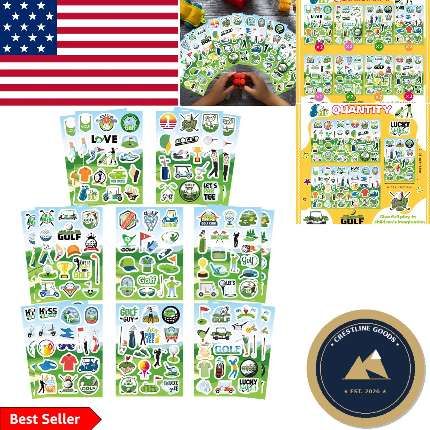 Colorful Golfing Stickers Set – 256PCS for Creative Fun & Party Favors