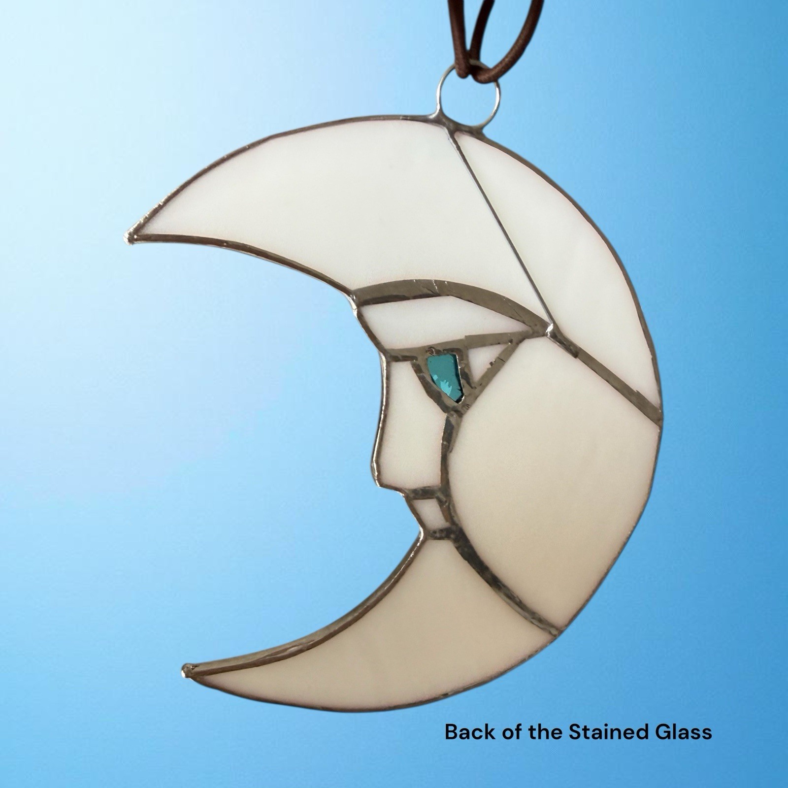 NEW Stained Glass Moon Sun-catcher, Window, Garden And Patio Decor
