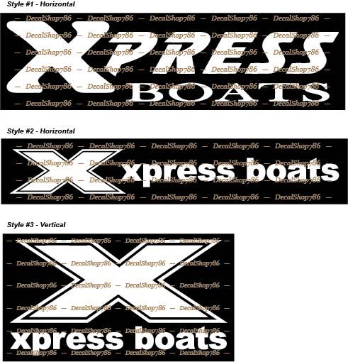 XPRESS Boats – Fishing/Outdoor Sports – Vinyl Die-Cut Peel N’ Stick Decals