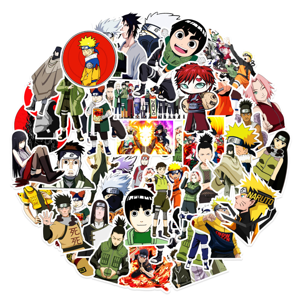 50 Pcs Stickers Naruto Uzumaki Anime Skateboard Luggage Phone Laptop Car Vinyl