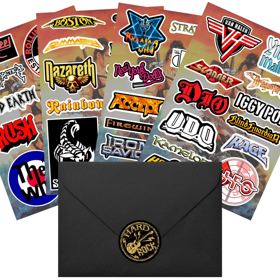 Rock & Metal Bands Sticker Pack Van Halen Nazareth Warlock Dio Blind Guardian