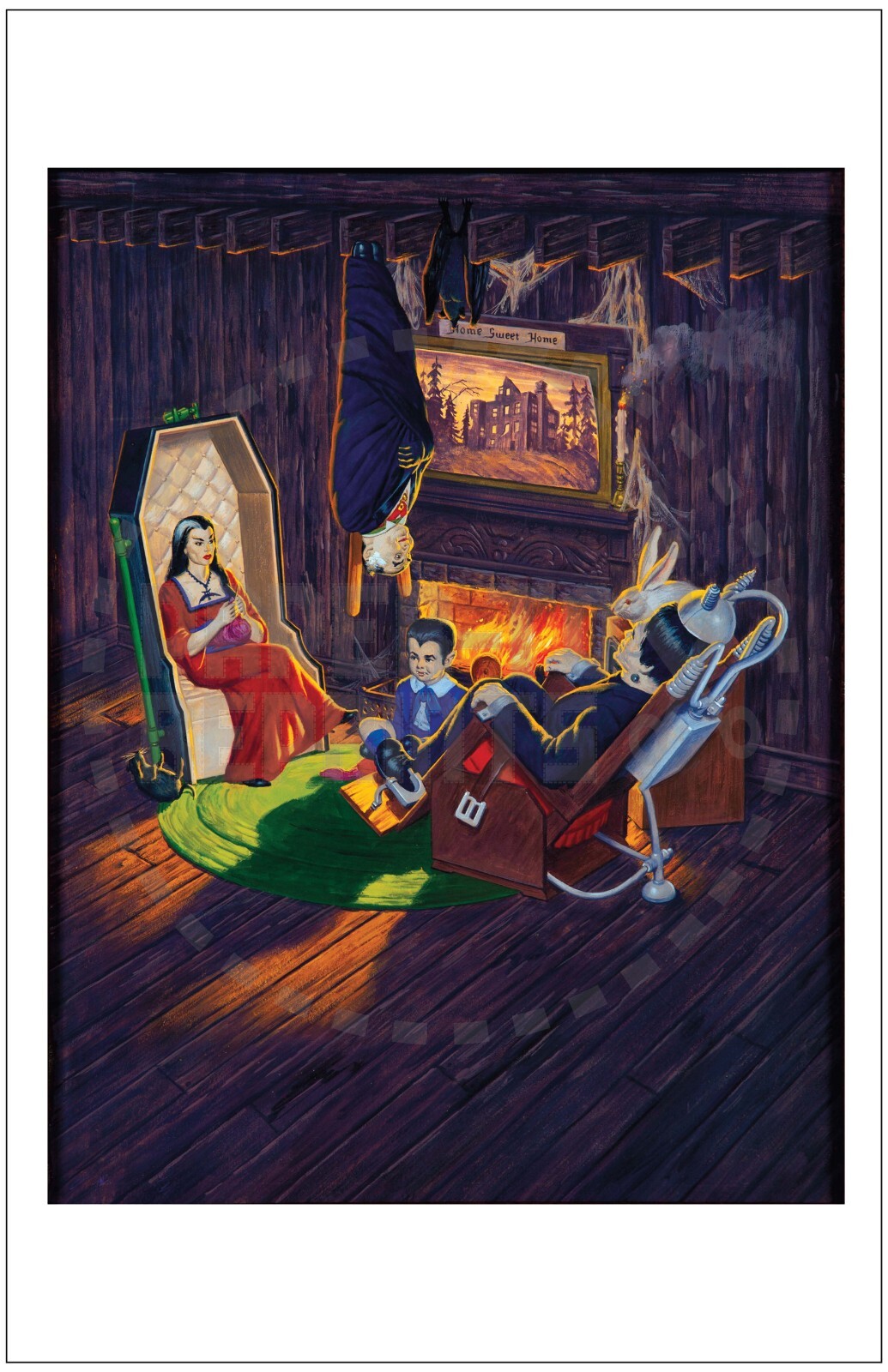 MUNSTER POSTER PRINT – HOME SWEET HOME – AURORA MODEL KIT ARTWORK – 11″ x 17″