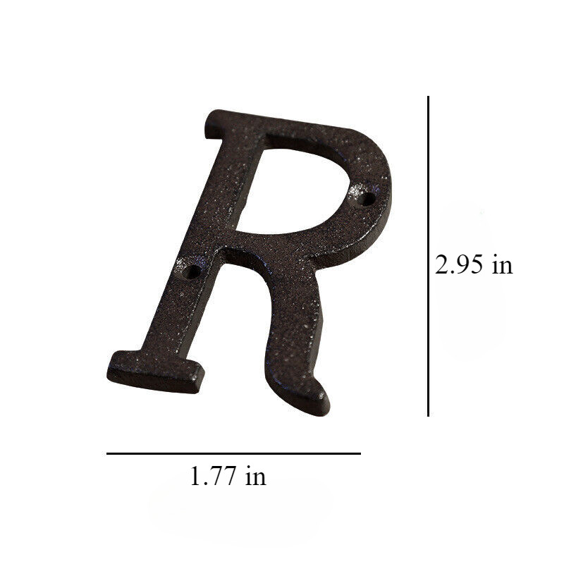 Cast Wrought Iron Black Antique House Door Alphabet Letters and Numbers HOT!