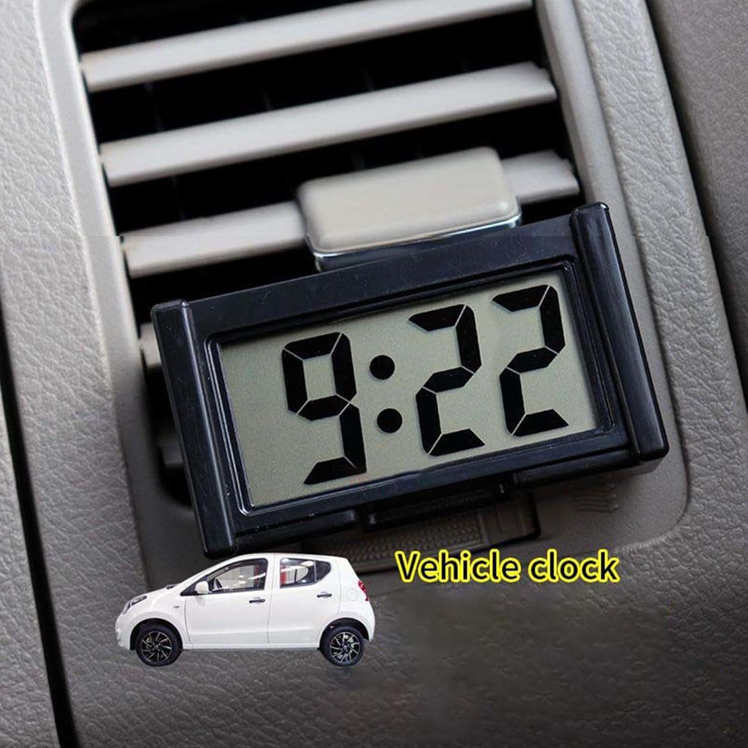 3PCS Mini Car Clocks – Large LCD Display, Shockproof & Mountable for Safety