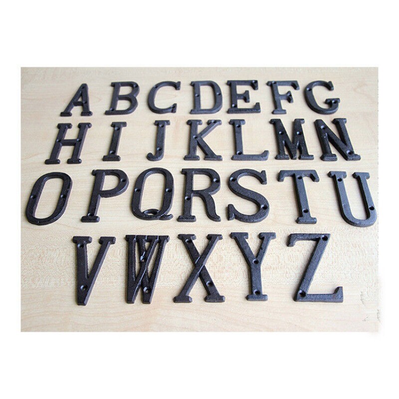 Hotsale! Cast Wrought Iron Black Antique House Door Alphabet Letters and Numbers