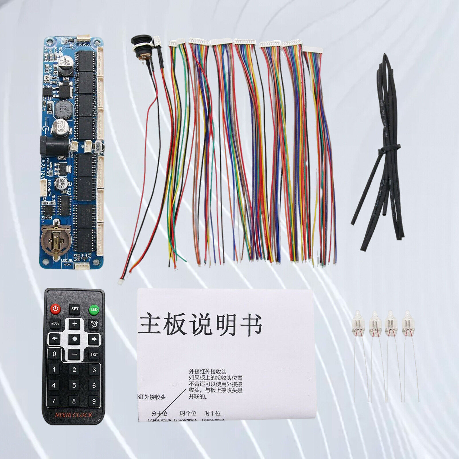 Nixie Tube Clock DIY Kit 6-Digit Nixie Tube Board for in12 in14 in18 qs30-1 tps