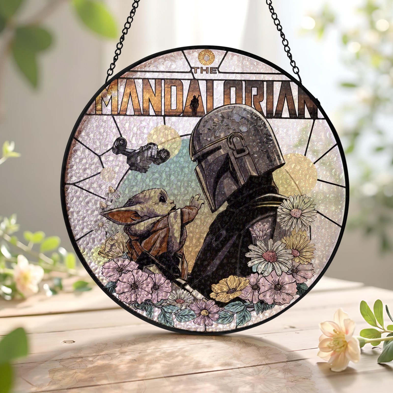 Star Wars Mandalorian Acrylic Suncatcher Disneyland Book Lovers Window Ornament
