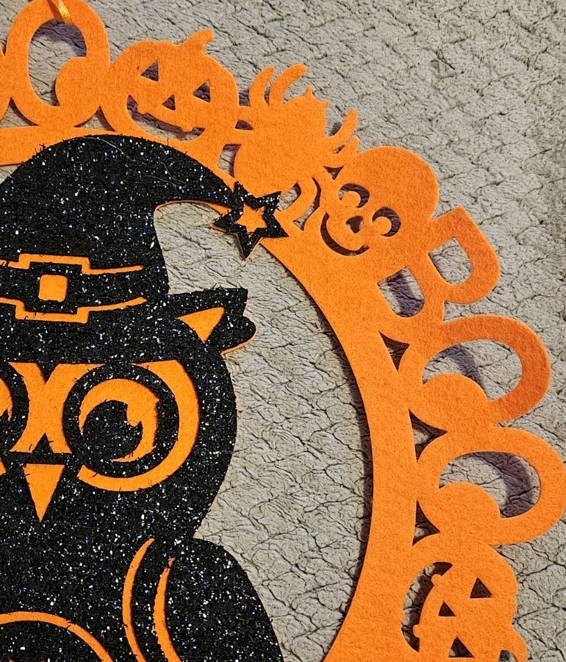 Owl Wall Decoration Round Orange 15 Inches