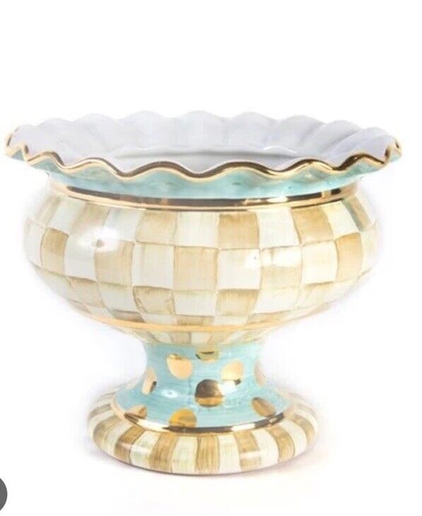 Mackenzie Parchment Check Stoutly Vase Childs Ceramic Sold Out Made In Aurora