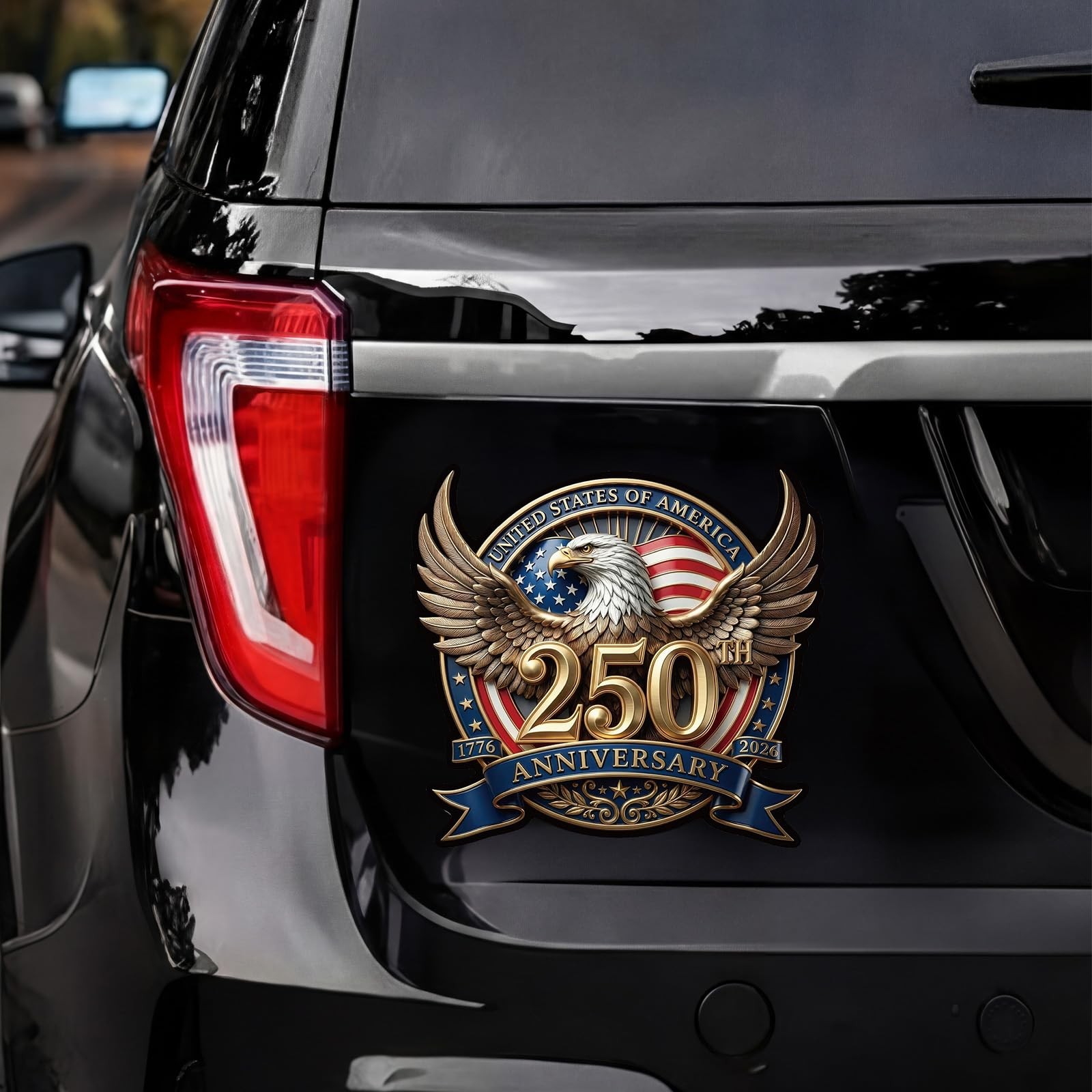 5 Pcs 250th Anniversary Car Sticker 8.27″ x 8.27″ USA Patriotic Eagle Decal 4th