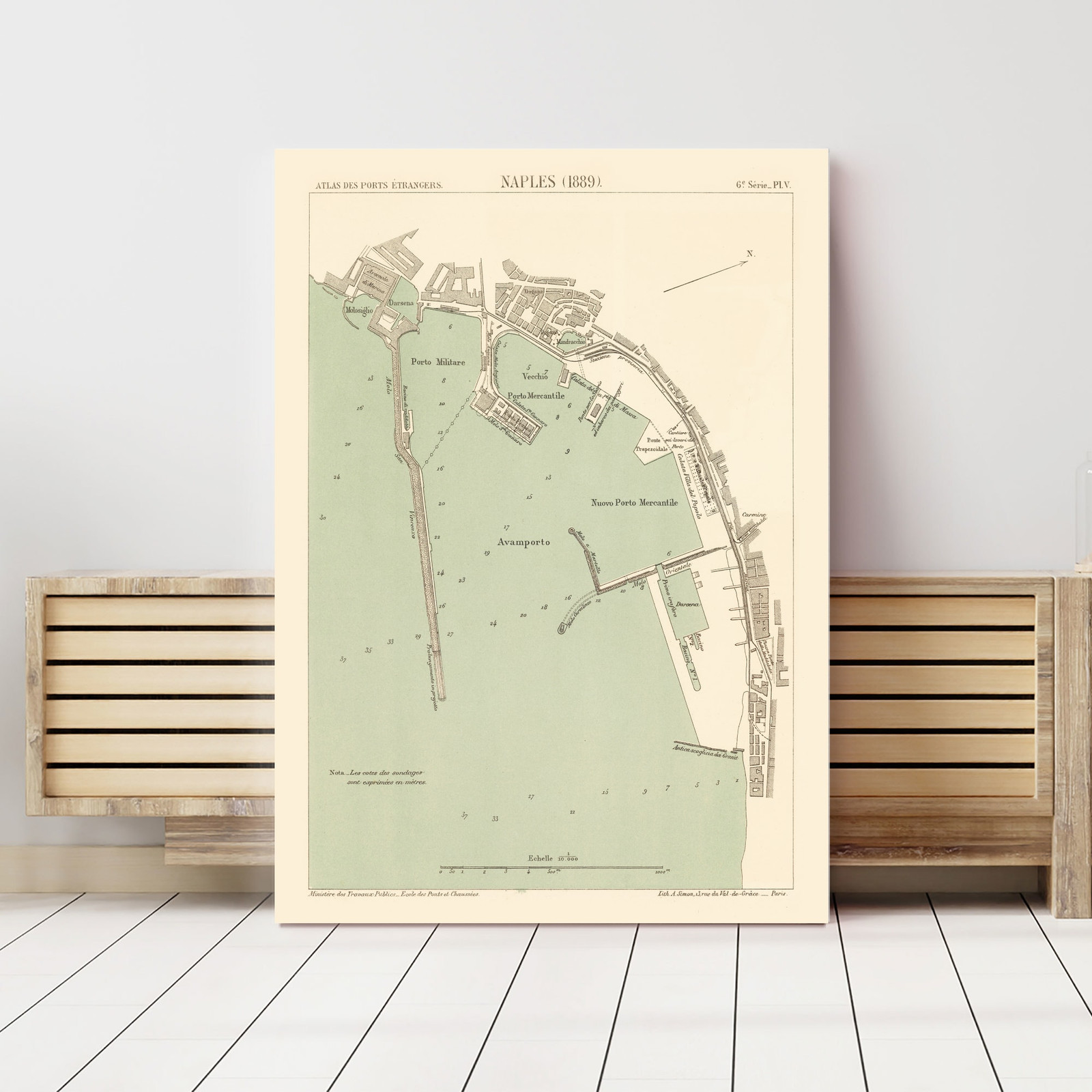 Old Map of Naples 1889 – Vintage Italy Art Wall Decor Print