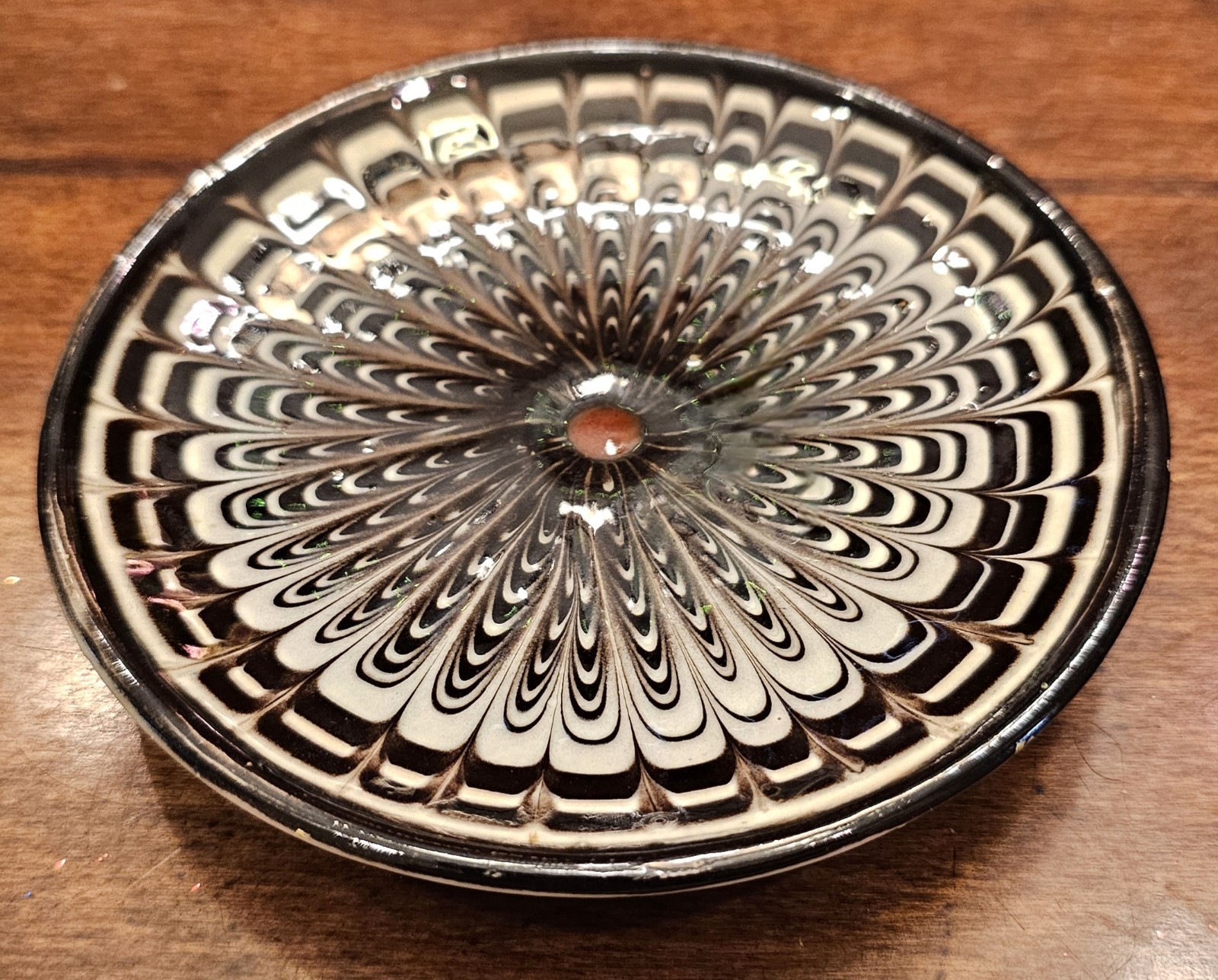 Vtg MCM Herman Kahler HAK Denmark Glazed Art Pottery Small Trinket Dish Plate