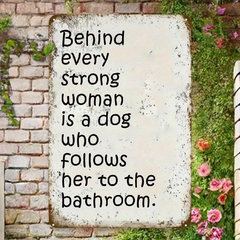 Funny Women Wall Sign Aluminum Sign 8×12 Rustic Iron Bathroom Decor