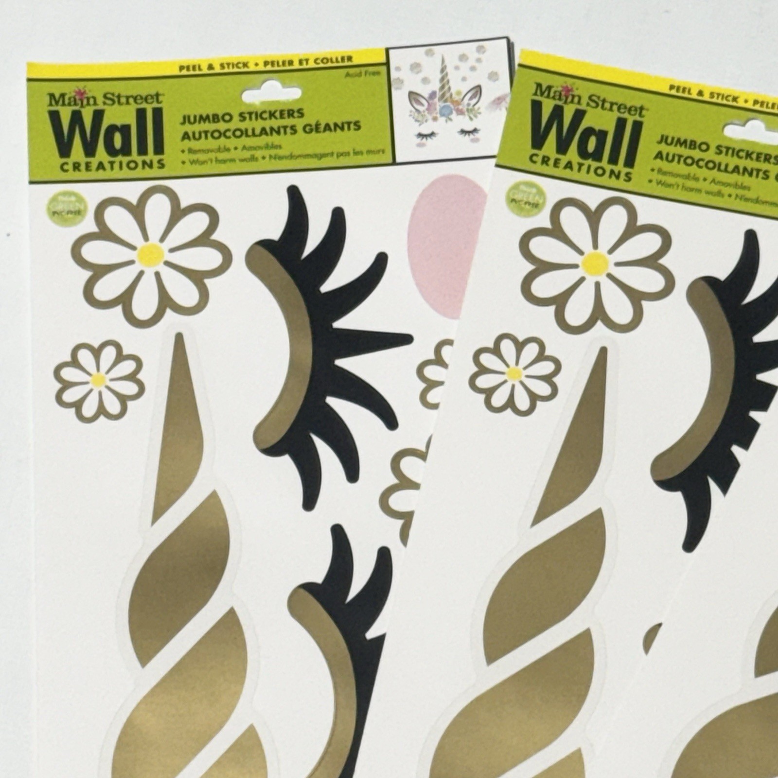 Main Street Wall Creations Jumbo Stickers “Peaceful Unicorn” Lot of 5