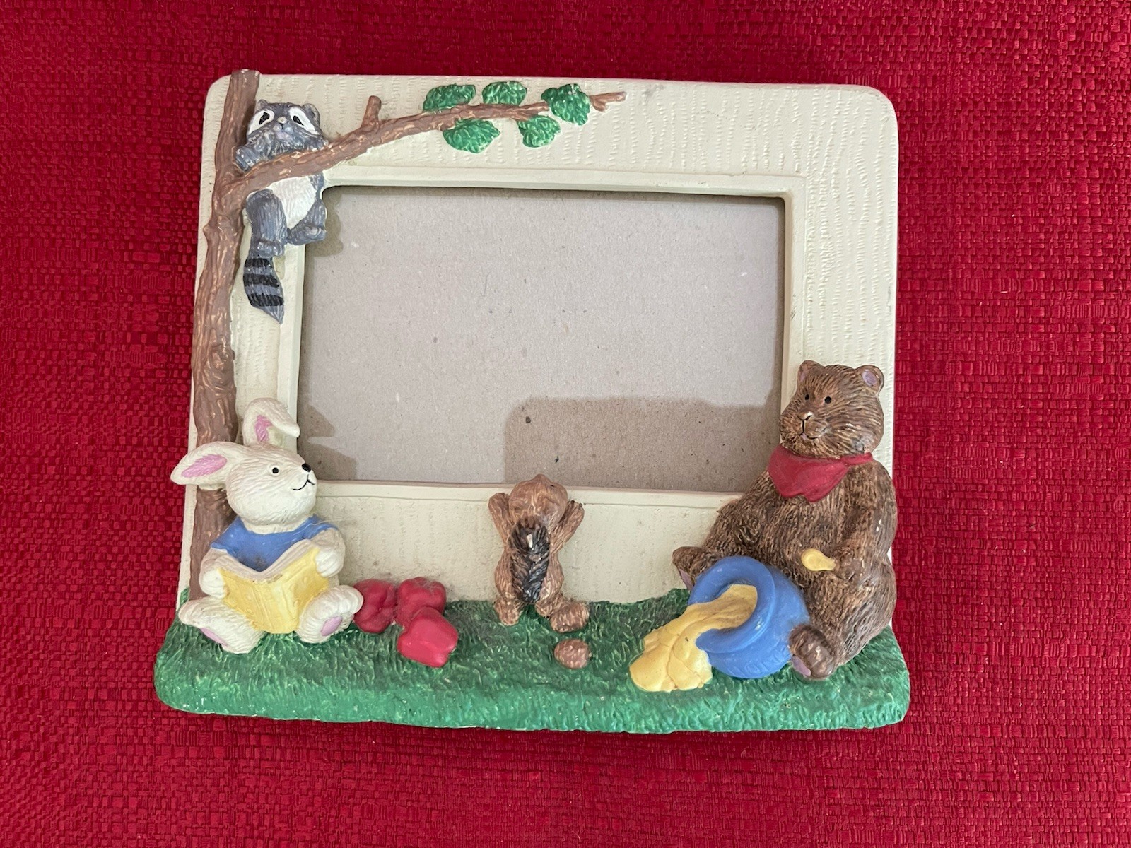 Burnes of Boston Child Photo Picture Frame Bear Hunny Rabbit Read Description