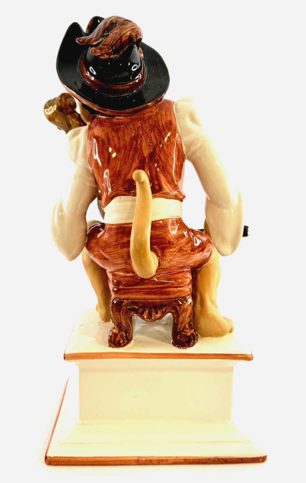 Italian Majolica Singerie Monkey Playing Cello Viol Figurine 15.5″ Global Views
