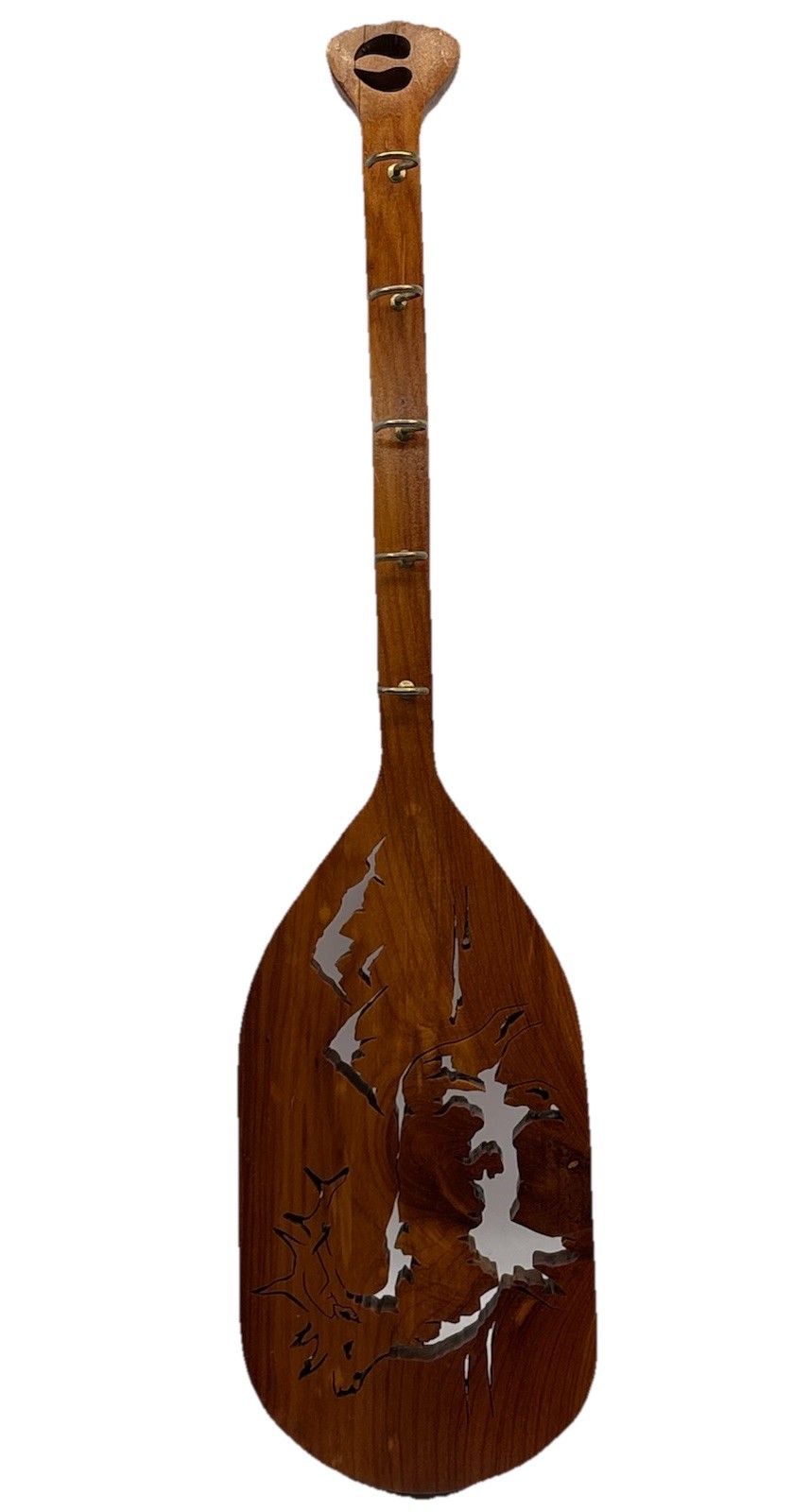 Wood Elk Cut Out Wall Mount Key Holder 5 Hooks Cabin Core Lodge Hat Hook