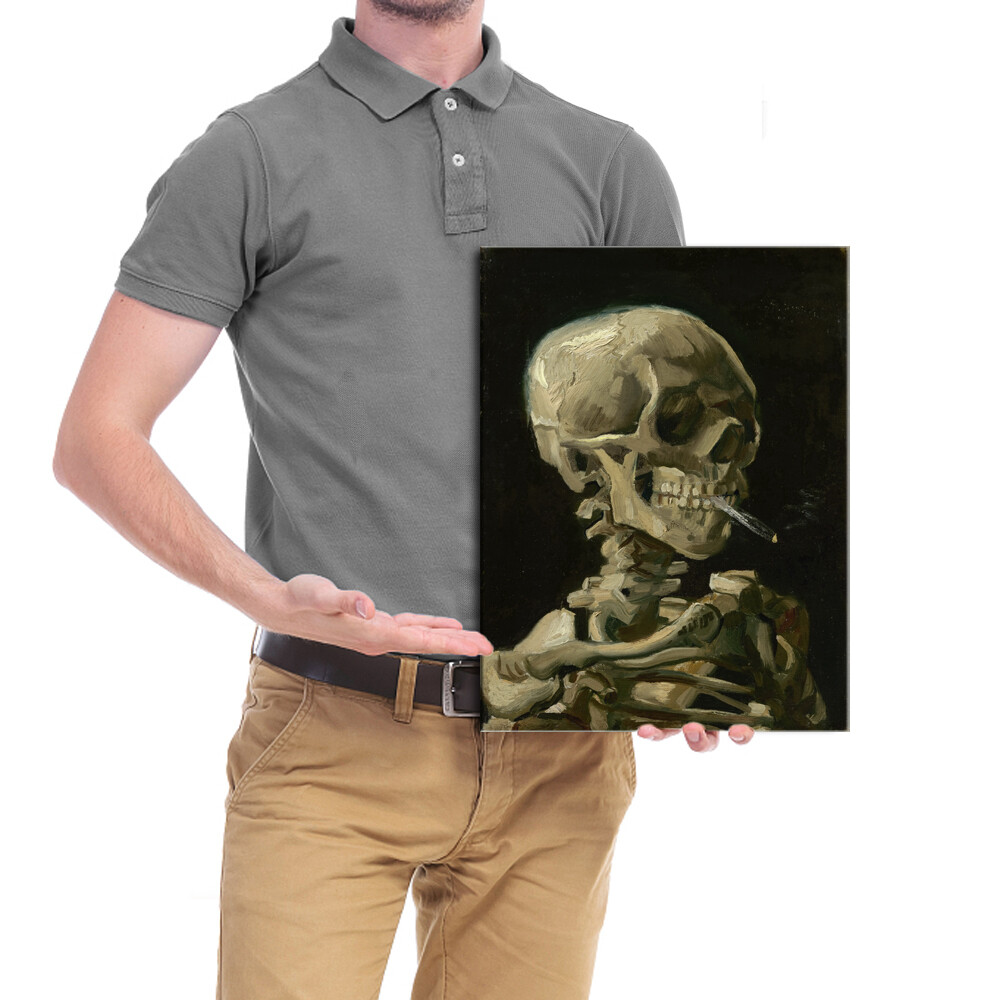 Skull of a Skeleton with Burning Cigarette, 1886 by Vincent Van Gogh Canvas Art
