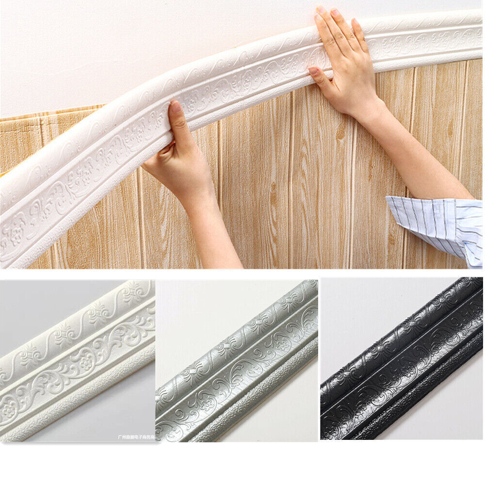 7.5FT Waterproof 3D Wall Border Wall DIY Decor Sticker Self-adhesive Kitchen US