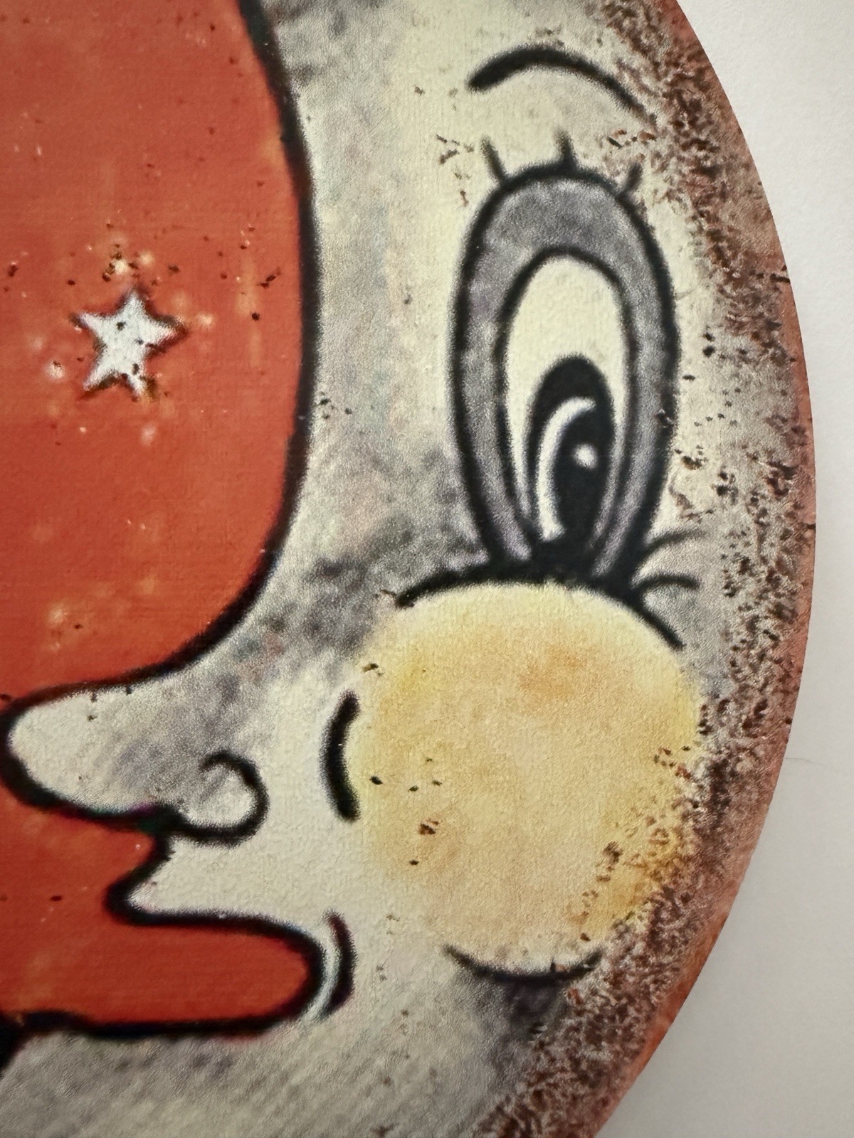 Halloween Vintage Look Wall Art Moon and Whimsical Black Cat Wooden Sign