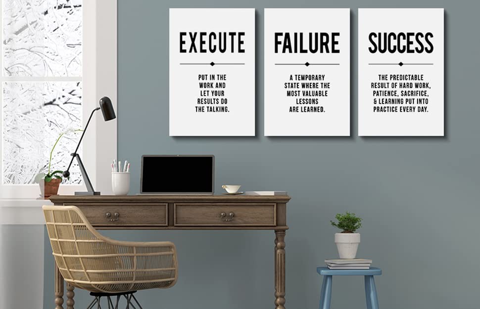 Inspirational Print – Framed Canvas Wall Art Success Quote, Office Wall Art, …