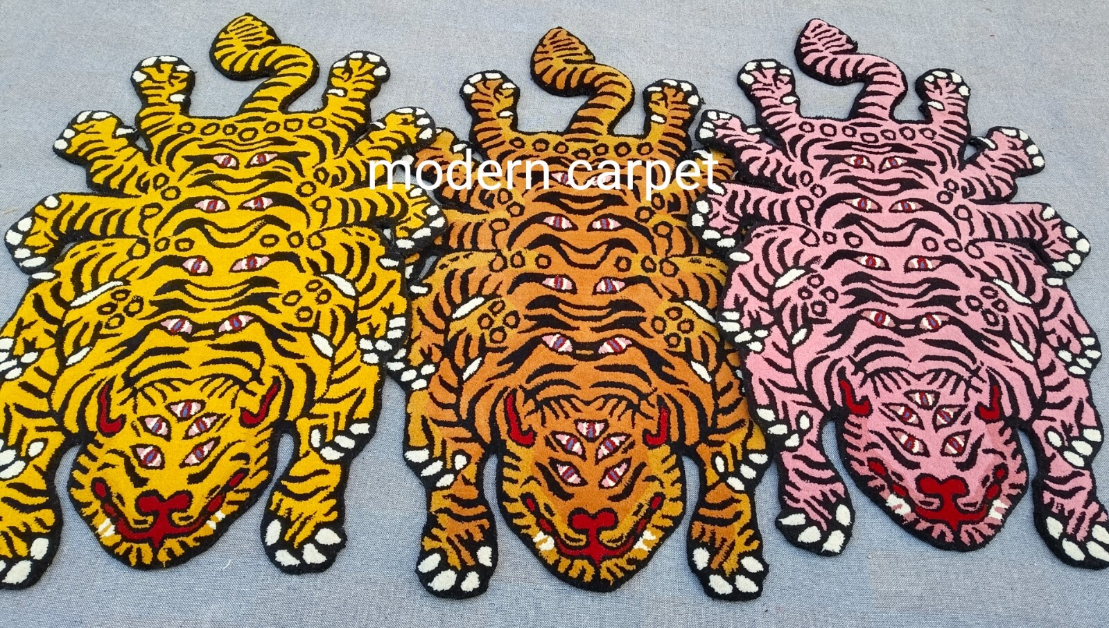 Tibetan Tiger Rugs Handmade 100% Woolen Hand Tufted For Home Decoration