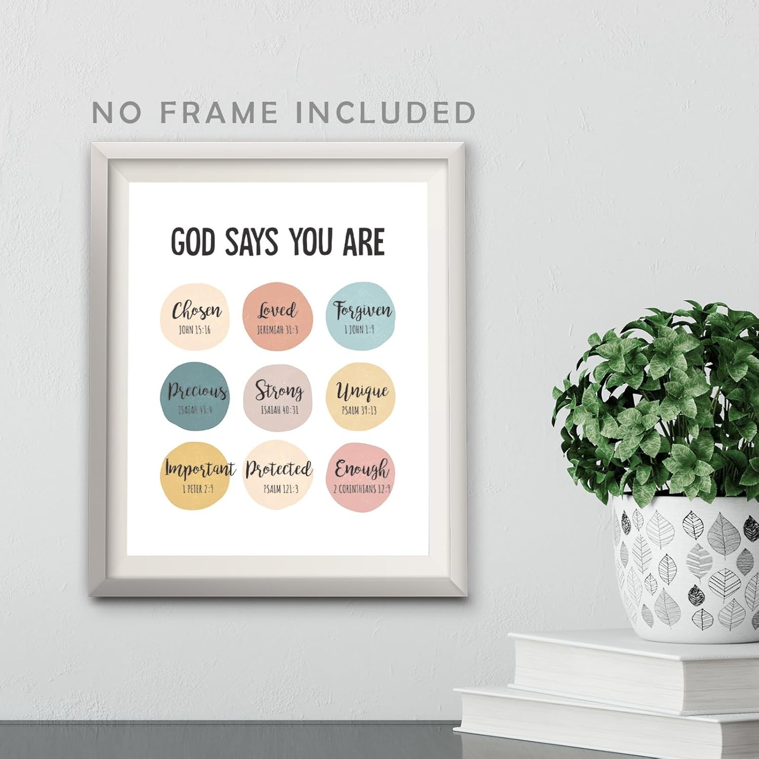 Inspirational Bible Verse Wall Art, God Says You Are, Scripture Art Prints, Mini