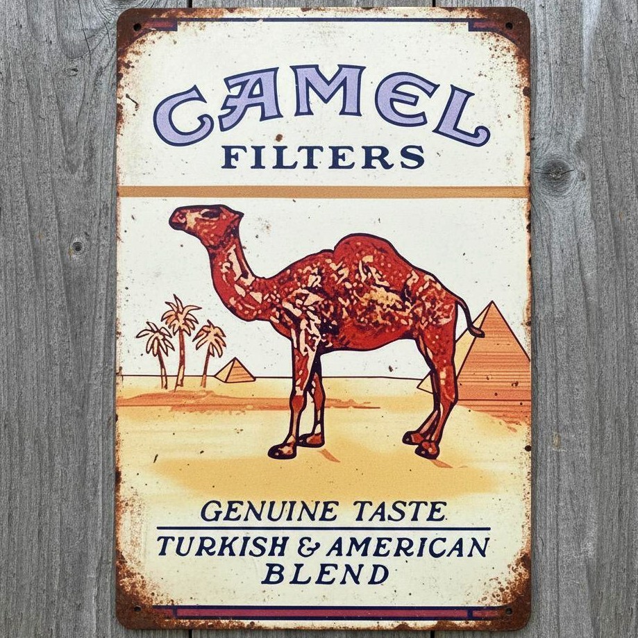 Camel Filters 8 x 12 Vintage Novelty Metal Sign Made In USA New!