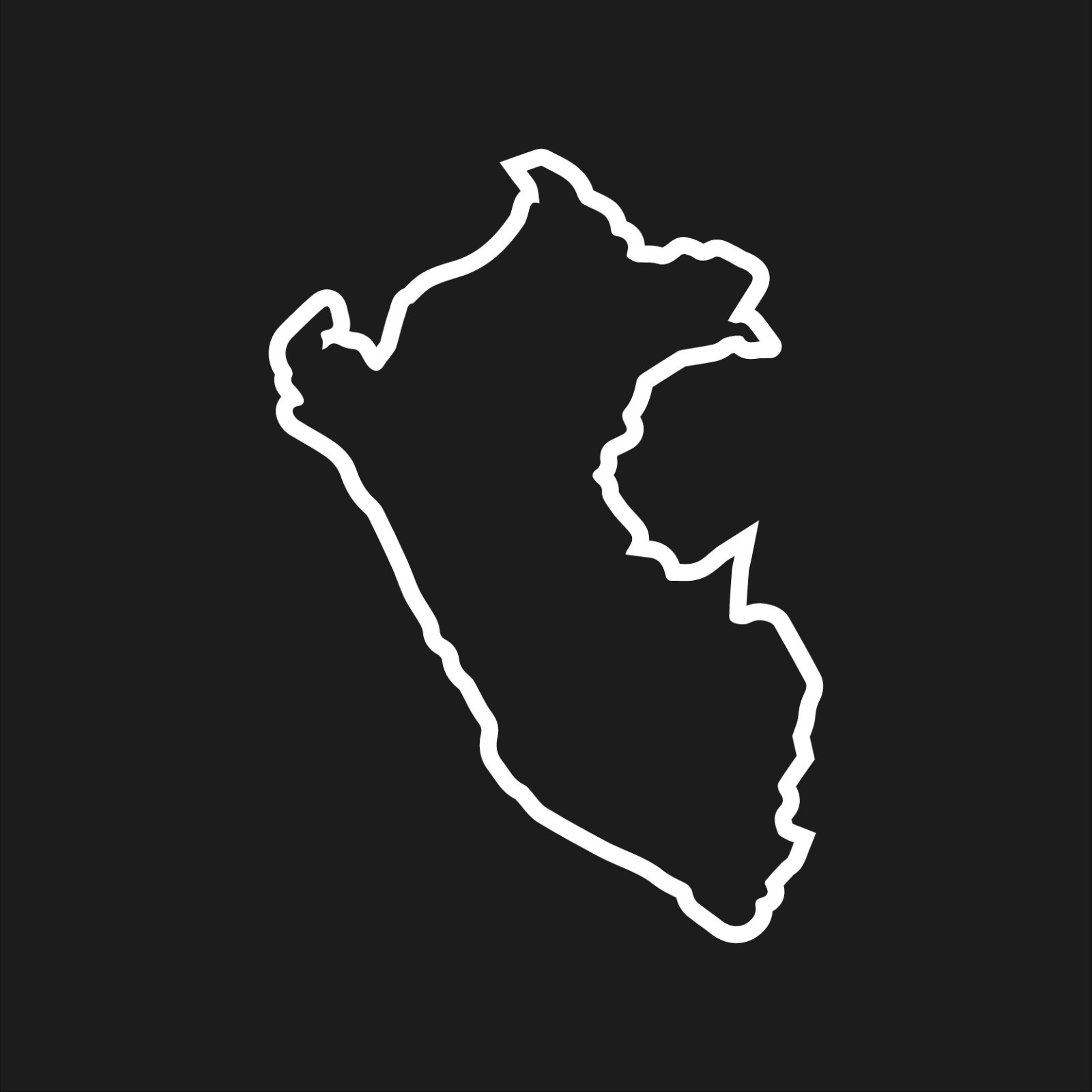 Peru Outline Hollow Center Vinyl Decal Peruvian Country Sticker