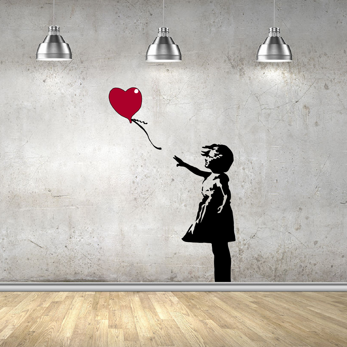 Famous Banksy Street Art Little Girl With Balloon Decor Vinyl Wall Decal Sticker