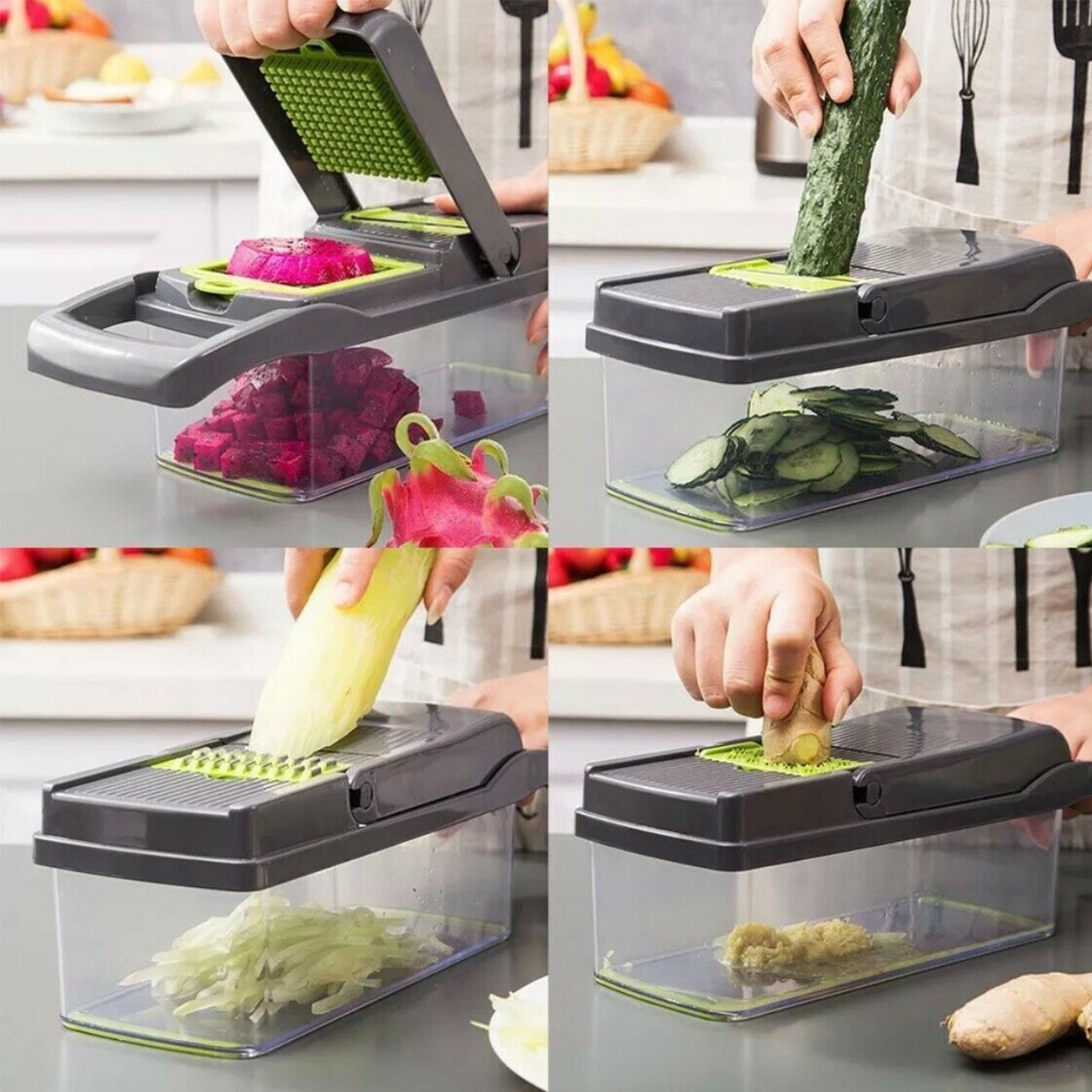 15 In 1 Vegetable Chopper Fruit Cutter Food Onion Veggie Dicer Slicer Peeler Kit