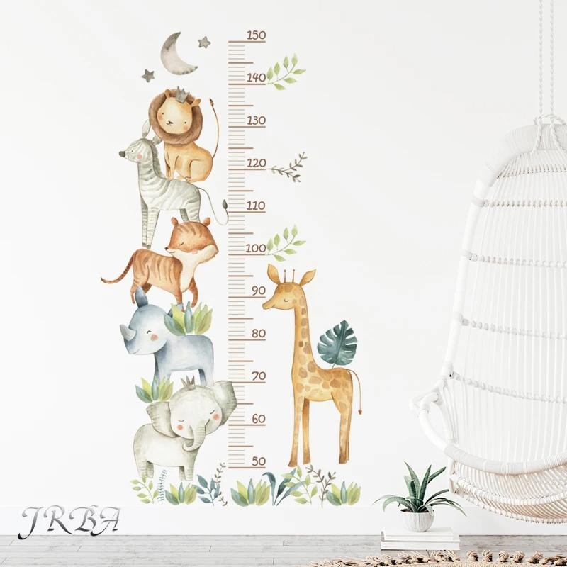 3pc Waterproof Animal Height Chart Wall Stickers – Removable Pvc Home Décor