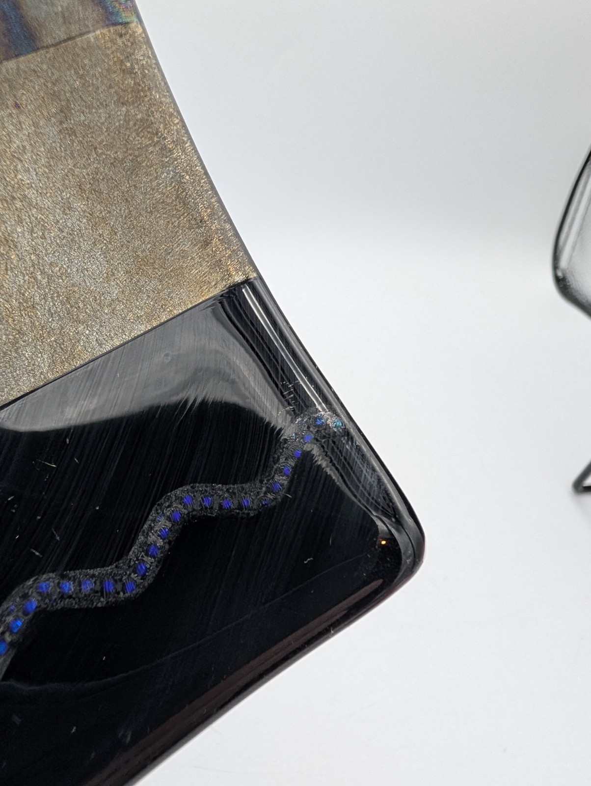 Fused Art Glass Dichroic Black Dragonfly Trinket Dish Square