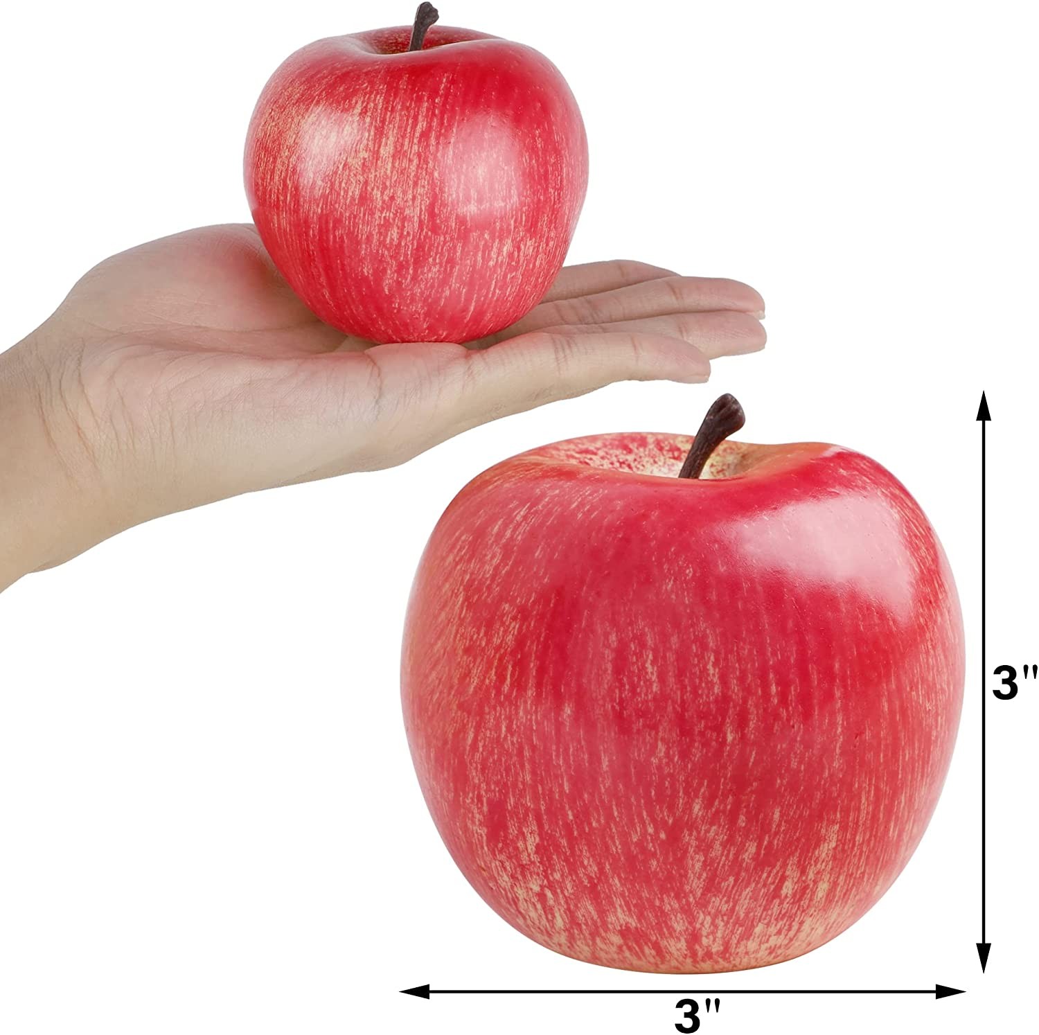 12× Artificial Apples Fake Simulation Fruit Home Kitchen Party Wedding Decor USA