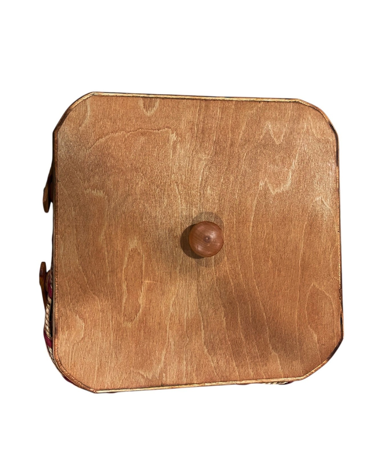 Amish Double Pie Carrier Square Handmade Gingerich Style Basket Swinging Handles