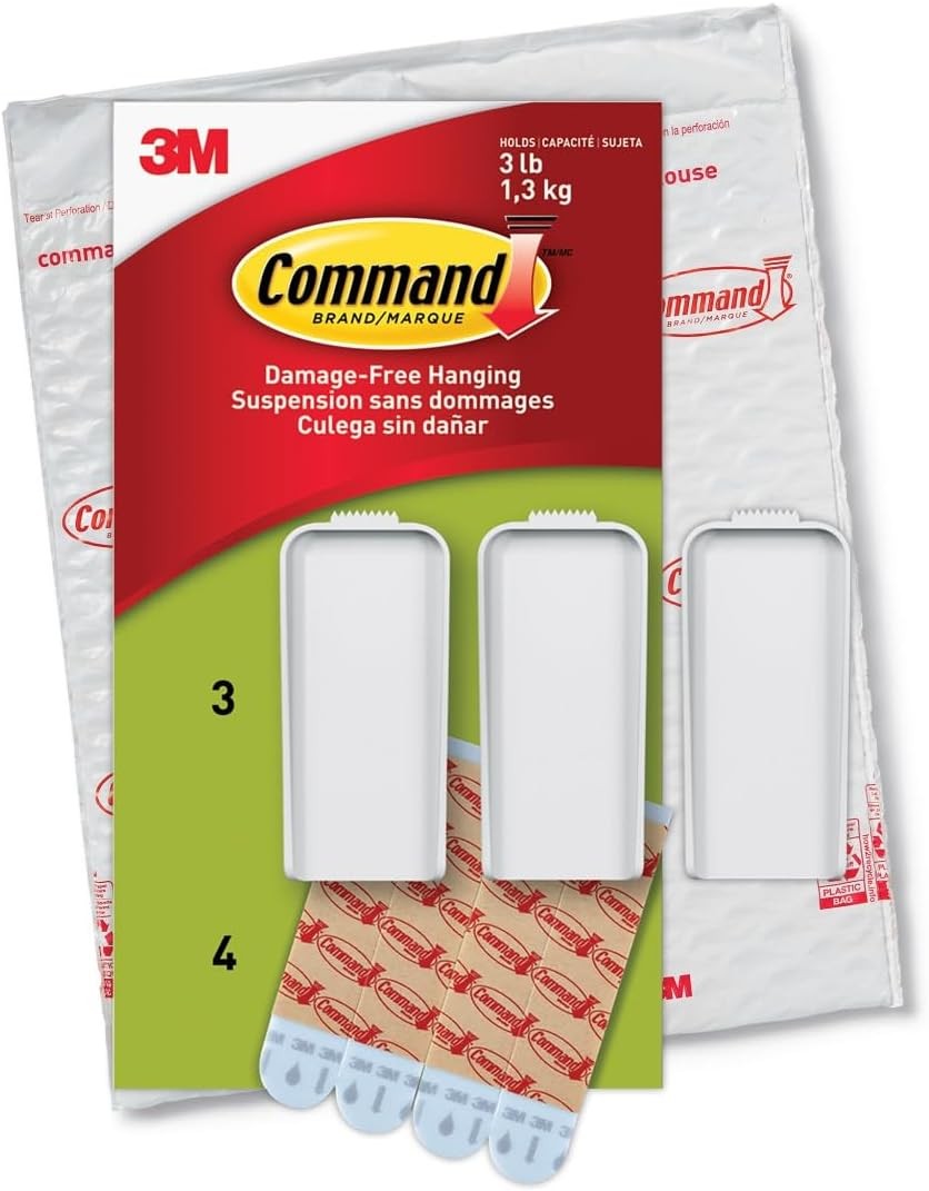 Command Large Canvas Hangers for Walls, Holds up to 3 lb 18″x24″ Large, White