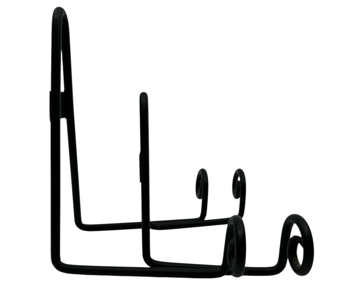 2 Decorative Black Metal Plate Stands Hangers Heavy Sturdy 5″ X 7.5″in