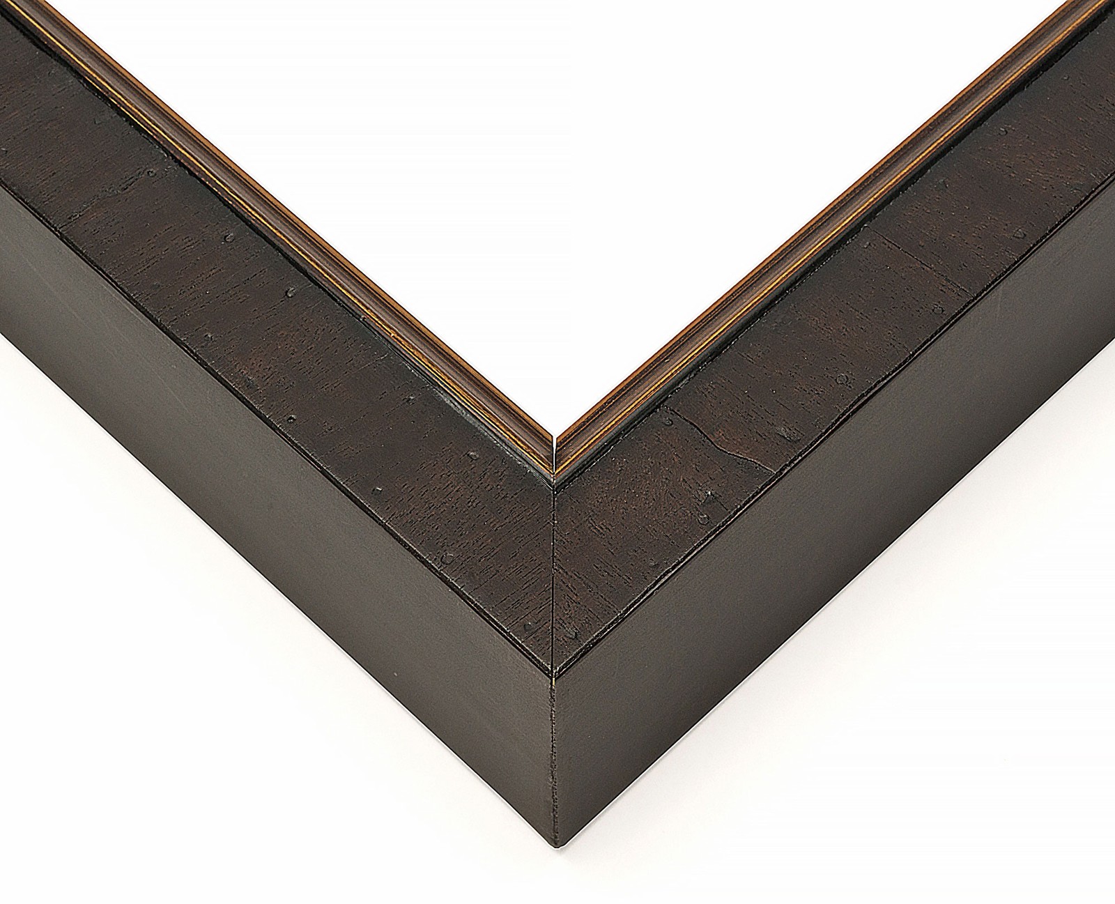 5×7 In Rustic Brown with Gold Real Wood Picture Frame Width 1.25 inches | Interi