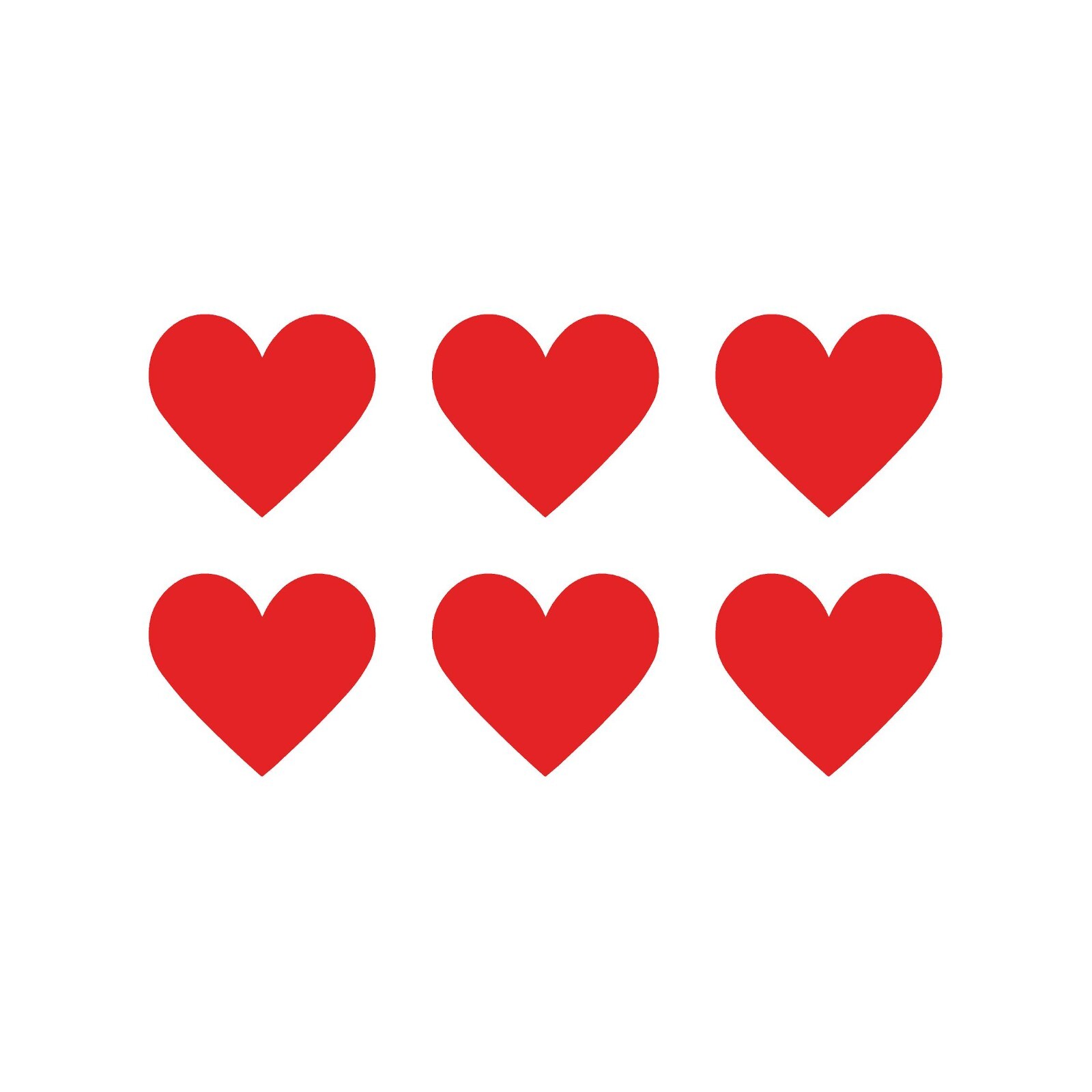 Heart Symbol Vinyl Decals Phone set of 6 Heart sign Stickers Sheet of 6