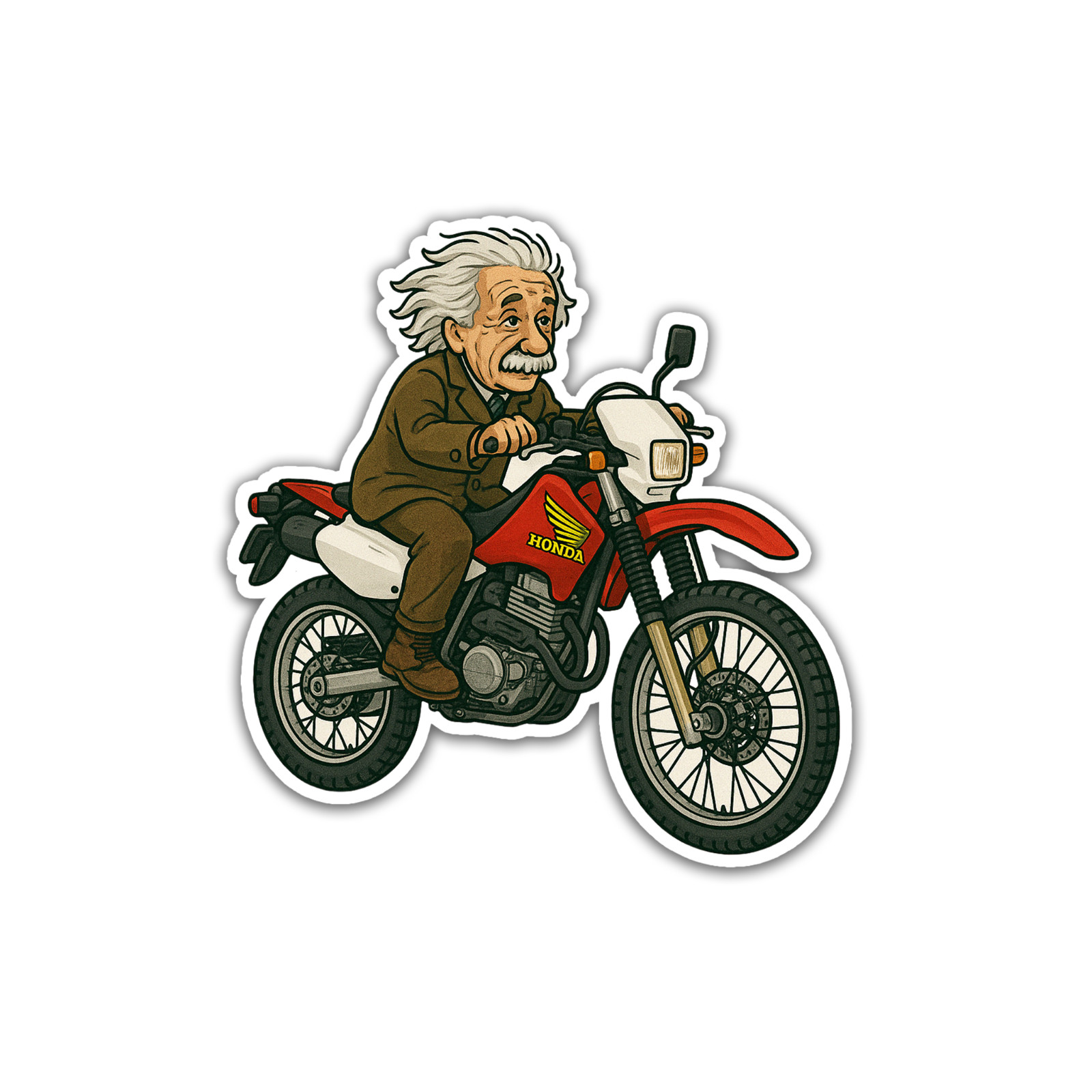 Einstein Vinyl Sticker 4 inch Decal Honda Motorcycle Dirtbike Funny