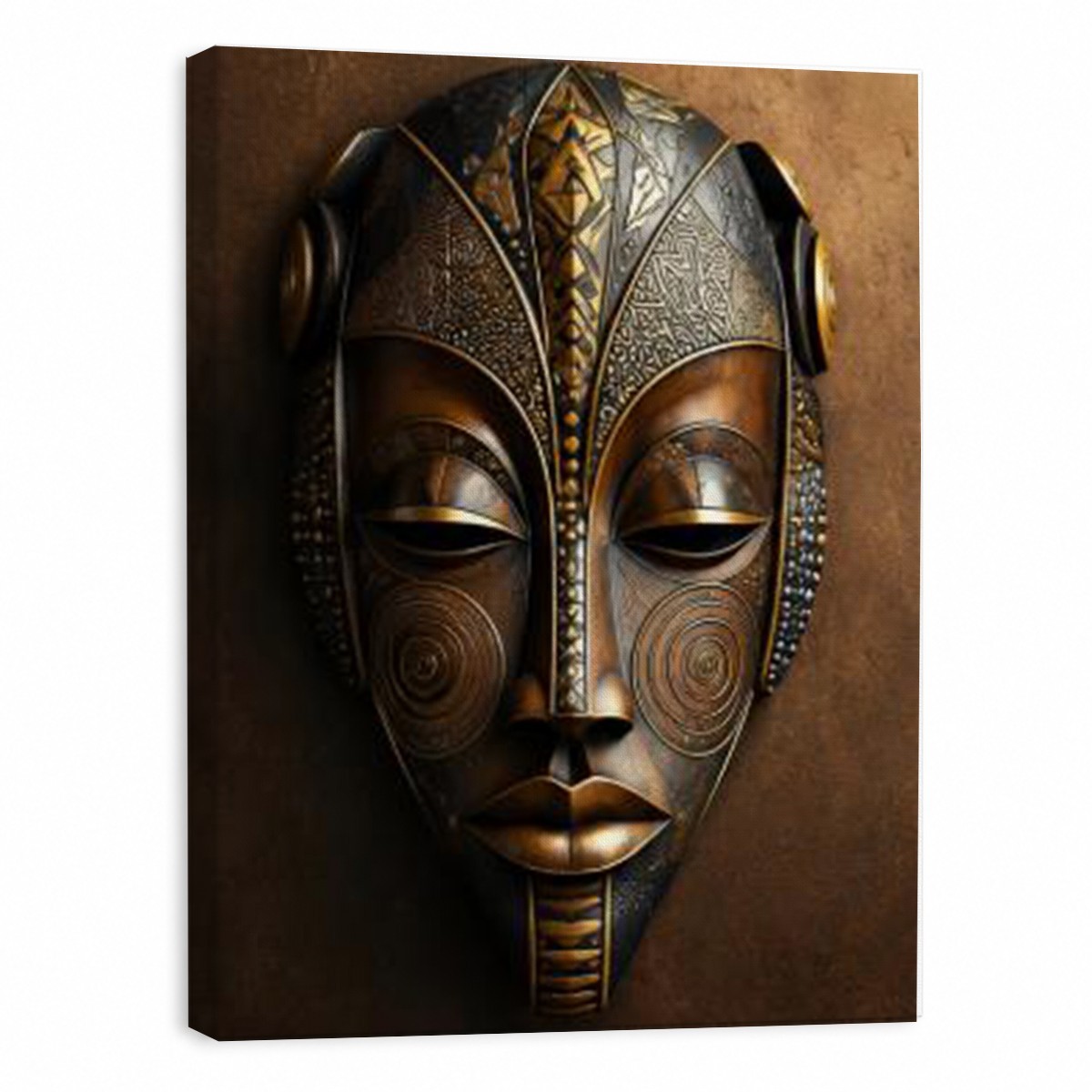 African Mask Canvas Wall Art Tribal Mask Print Afrocentric Wall Decor Ethnic Art