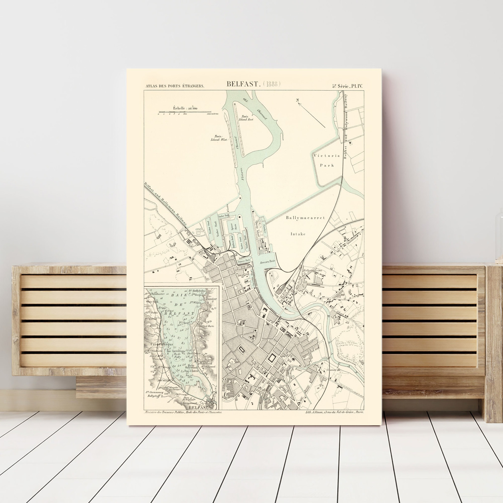 Old Map of Belfast 1888 – Vintage Ireland Art Wall Decor Pri