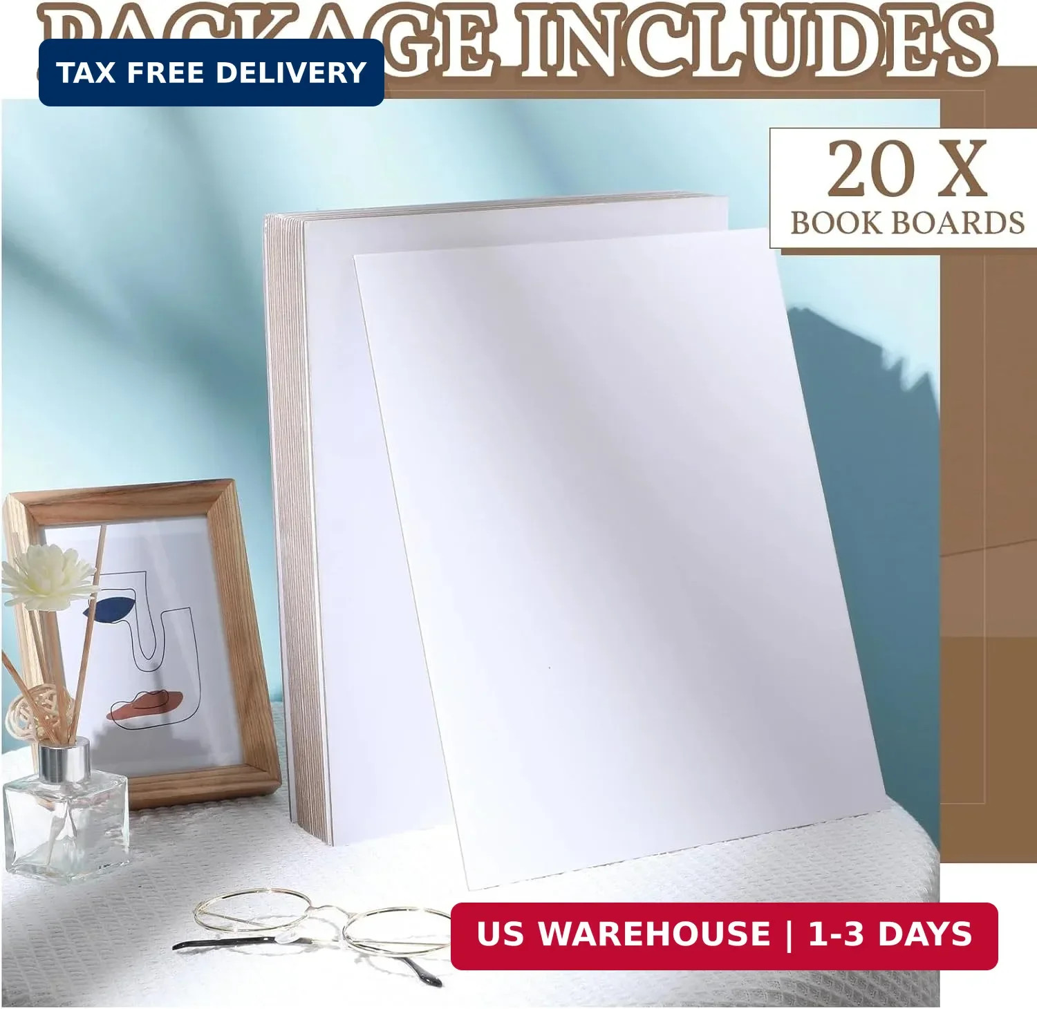 20 Pcs Book Board, Binders Board Chipboard Designer Bookboard Kraft Heavy Duty C