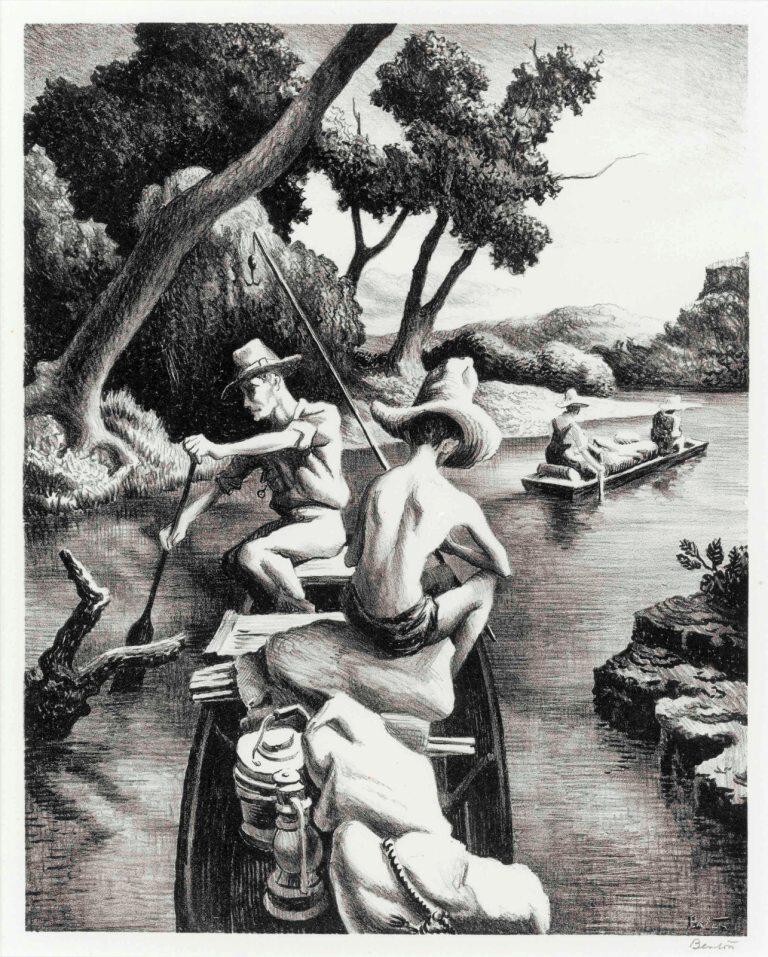 Down The River 1939 – Thomas Hart Benton Regionalist American Wall Art